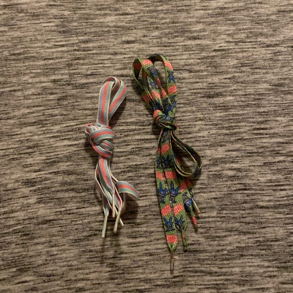 2 Pairs of Y2K Shoelaces Happy Bunny “Cute But Psycho” and Pink / Blue Stripe - Picture 2 of 16